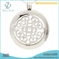 Stainless steel silver coin holder locket jewelry with plate